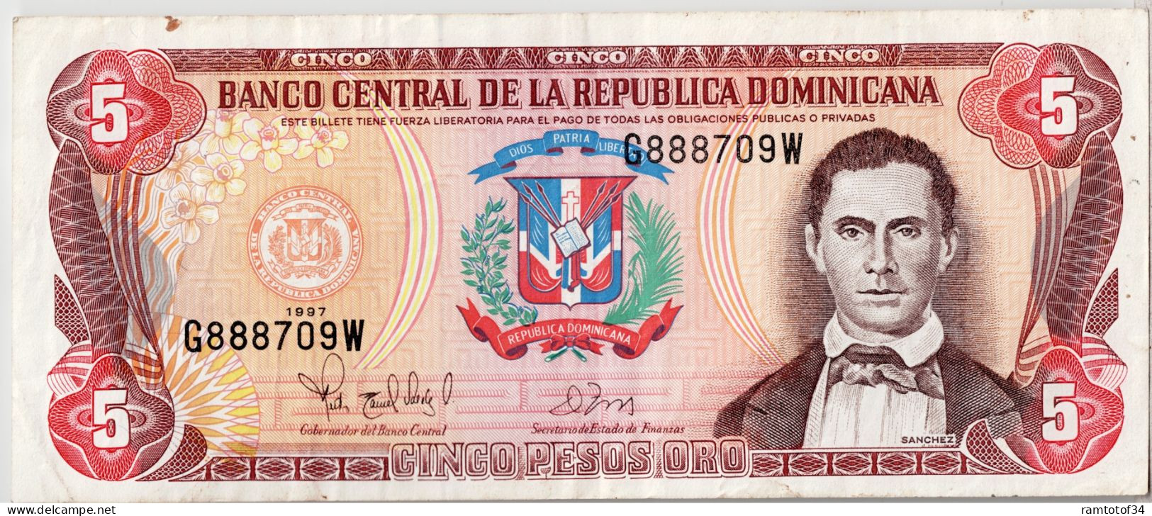 REPUBLIQUE DOMINICAINE - 5 Pesos Oro 1978-1988 - República Dominicana