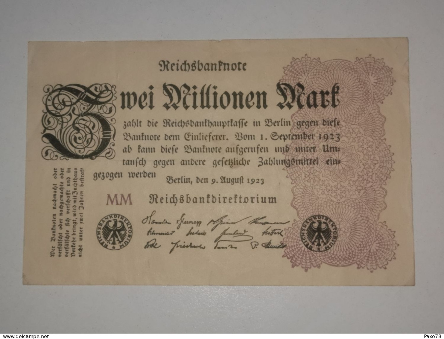 Allemagne, 2 Millionen Mark 1923 - 2 Miljoen Mark