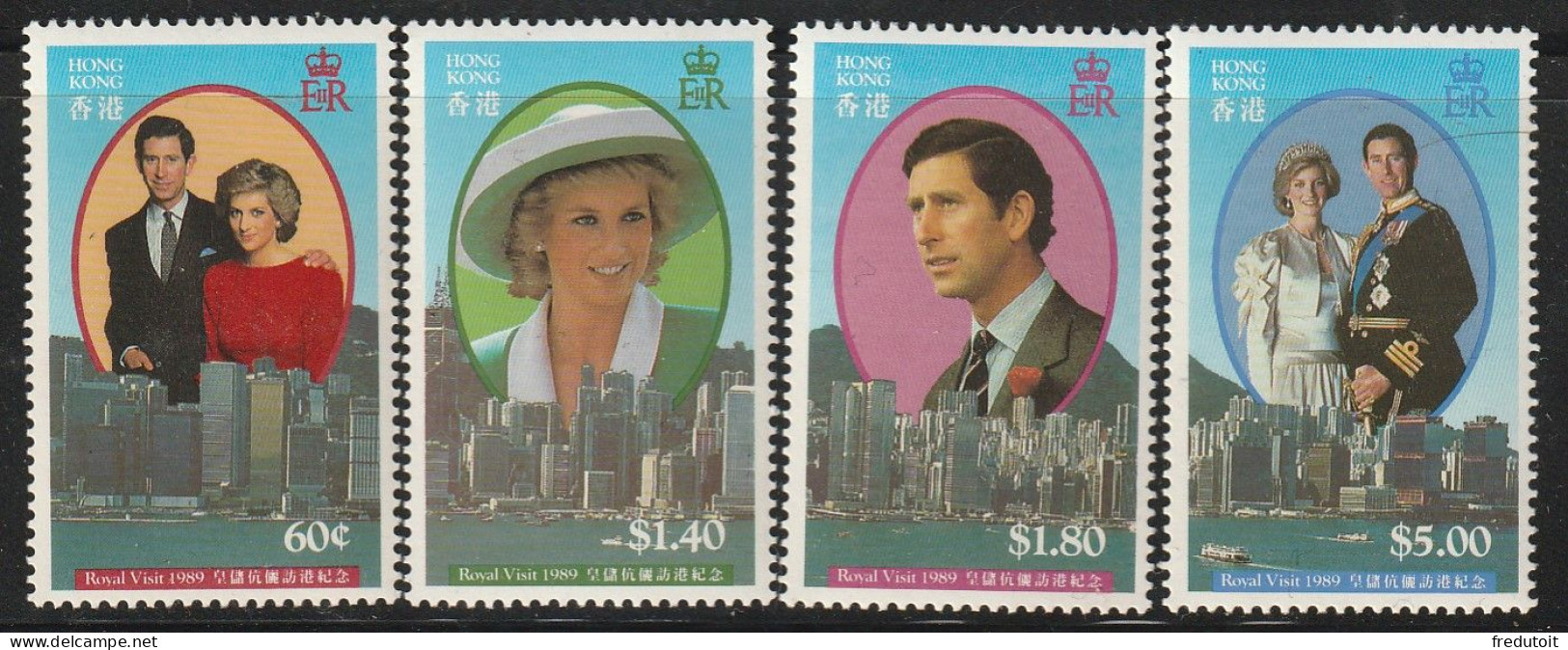 HONG KONG - N°586/9 ** (1989) Visite Princière - Unused Stamps