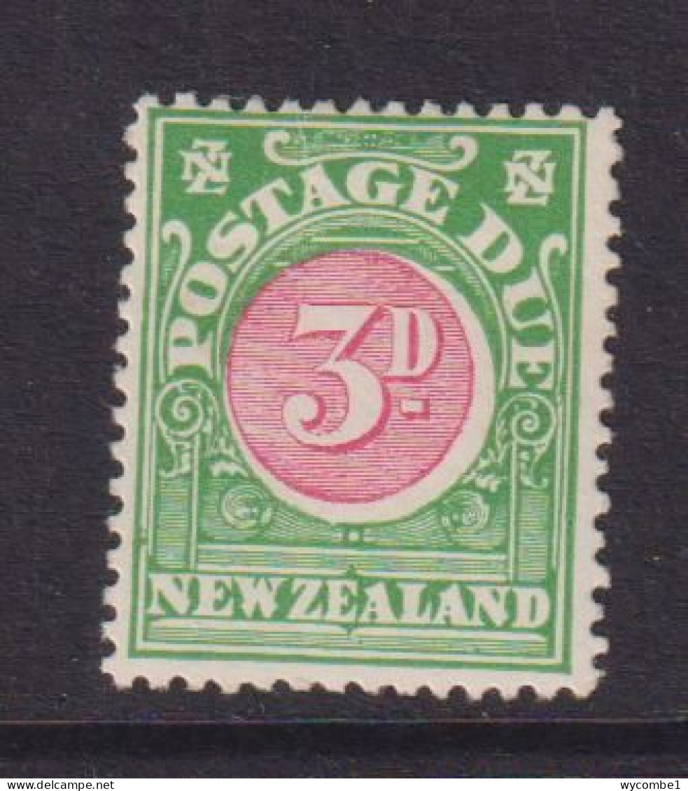 NEW ZEALAND  - 1904-28 Postage Due  Wmk Single Lined NZ And Star Close 3d Hinged Mint - Post-fiscaal