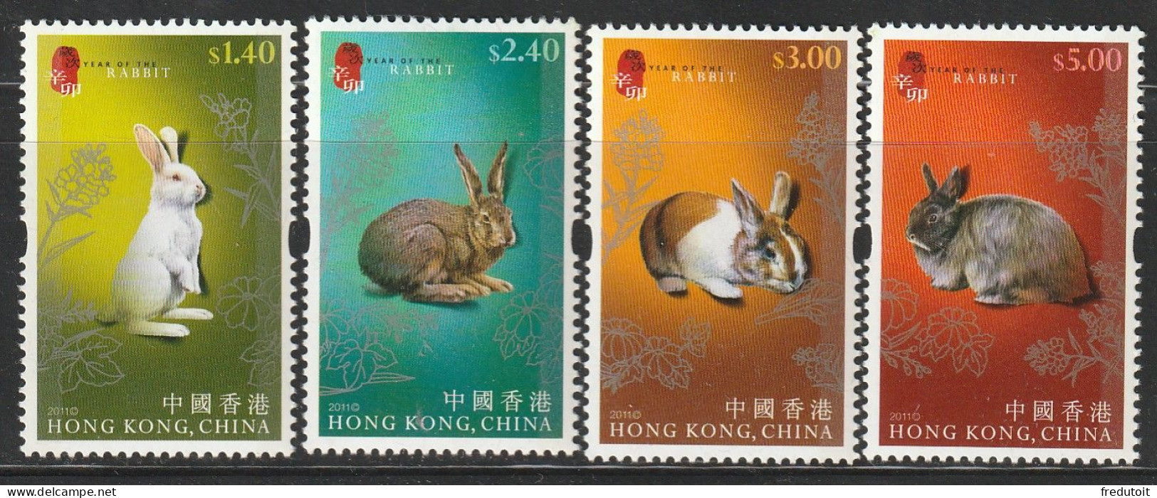 HONG KONG - N°1486/9 ** (2011) Année Du Lapin - Ongebruikt