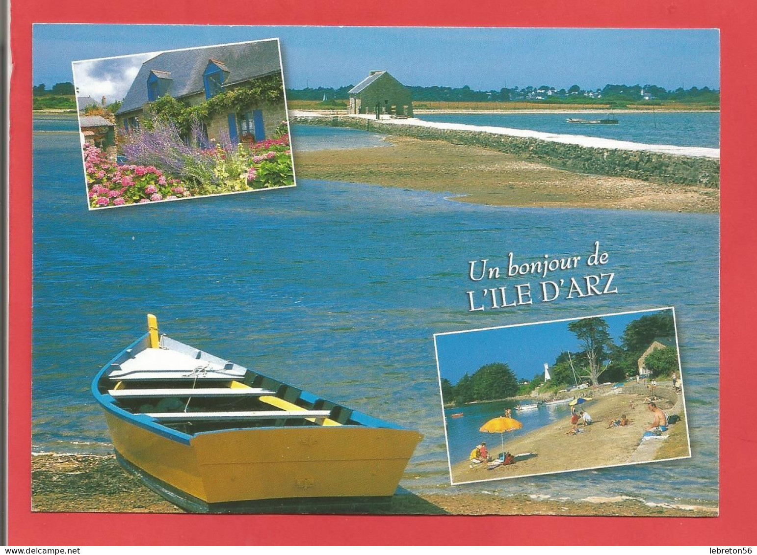 C.P.M. ( 56 )  « L'ÎLE D'ARZ  » L'Etang Et Le Moulin - Jolie Multi-Vues Générales    X2phots - Ile D'Arz