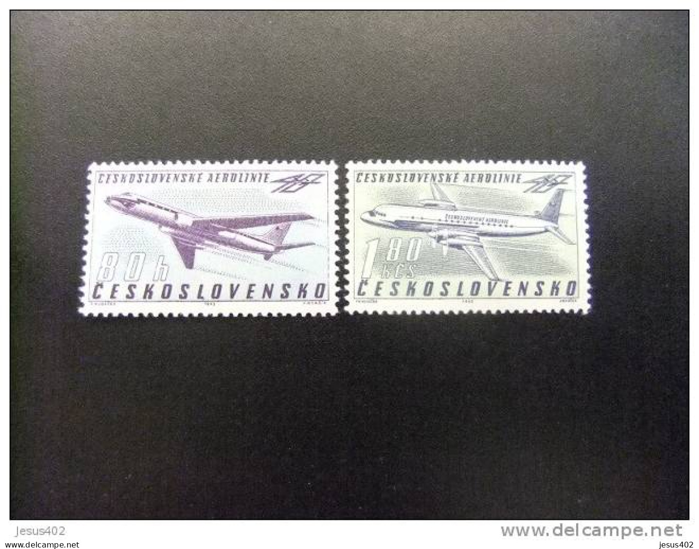 CHECOSLOVAQUIA TCHÉCOSLOVAQUIE 1962 40 Años De CESKOSLOVESKE AEROLINIA Yvert  PA 57 / 58 ** MNH - Poste Aérienne