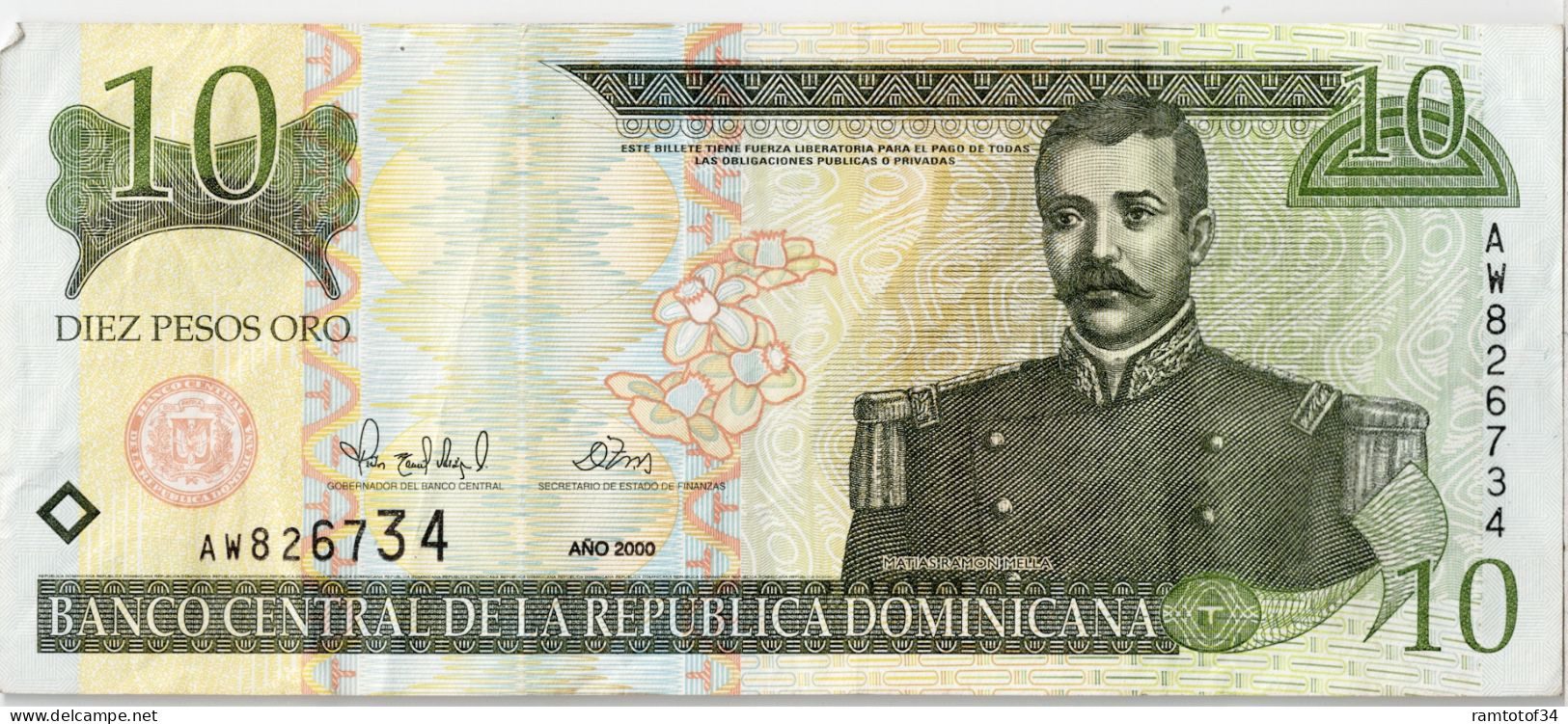 REPUBLIQUE DOMINICAINE - 10 Pesos Oro 2000 (AW826734) - República Dominicana