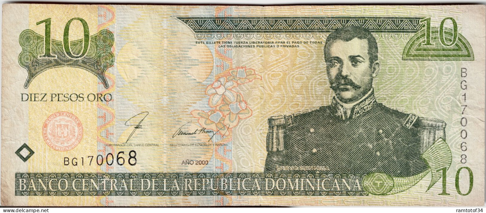 REPUBLIQUE DOMINICAINE - 10 Pesos Oro 2000 (BG170068) - Dominicana