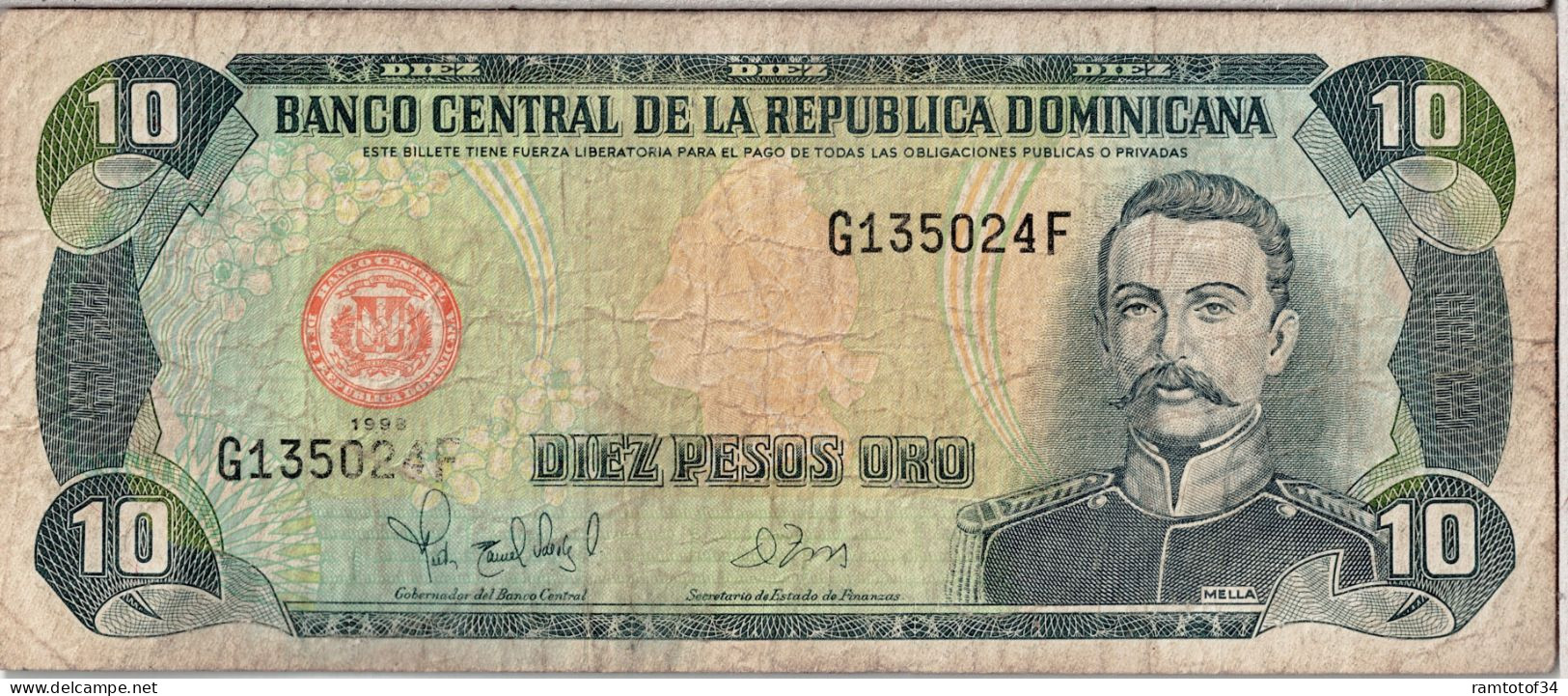 REPUBLIQUE DOMINICAINE - 10 Pesos Oro 1998 (G135024F) - Dominicaine