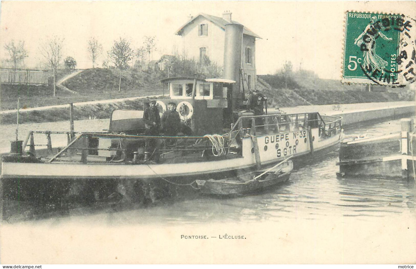 PONTOISE - L'écluse, Un Remorqueur, Guêpe N°32 SGTR. - Remorqueurs