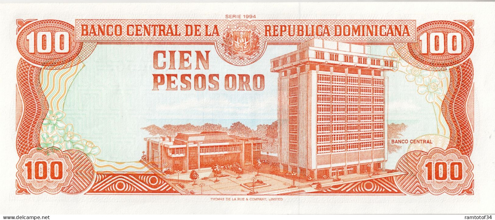 REPUBLIQUE DOMINICAINE - 100 Pesos Oro 1994 UNC - Dominicaine