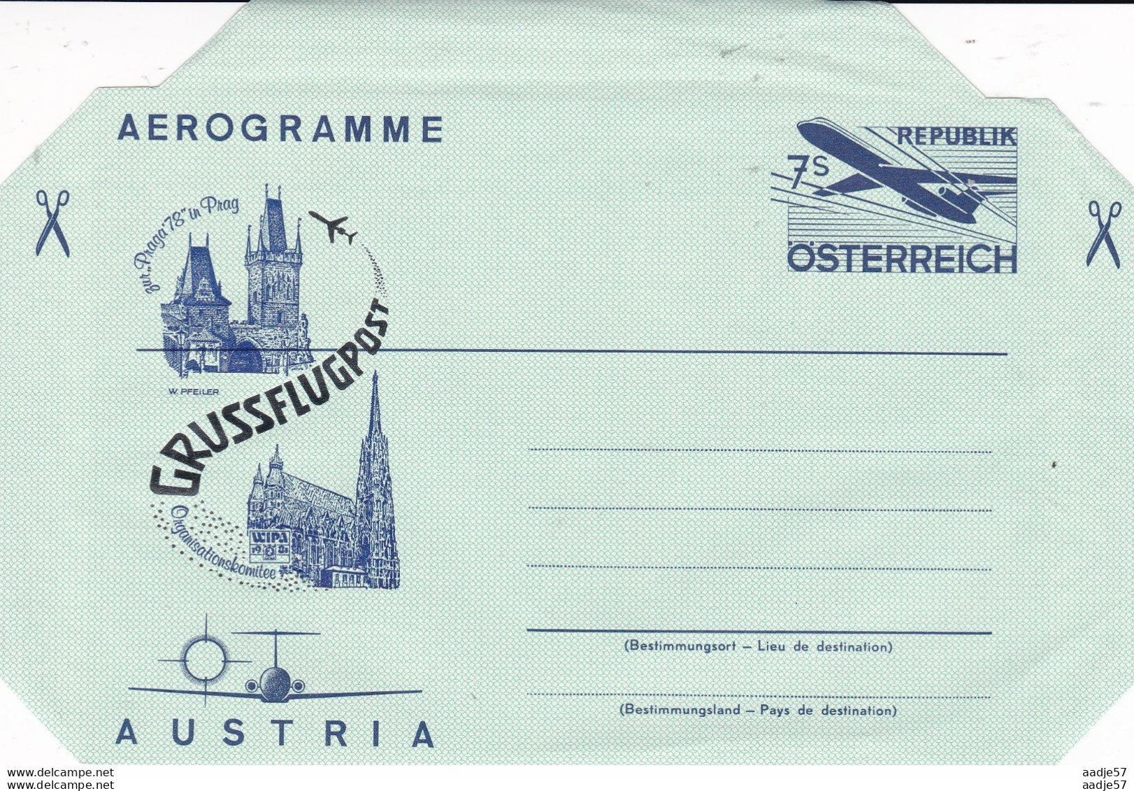 Österreich Ganzsache 1978- Praga 78 Aerogramm MNH** - Covers & Documents