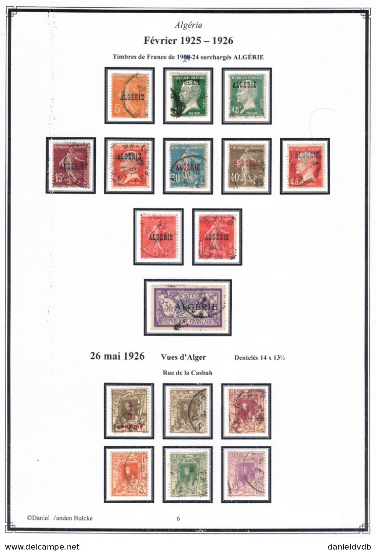 Algérie Collection Oblitérée Montée Sur Feuilles D'album: Poste Complet > 1939 (158A), à 80% > 1958 + Air, Taxe, Préos - Collections, Lots & Series