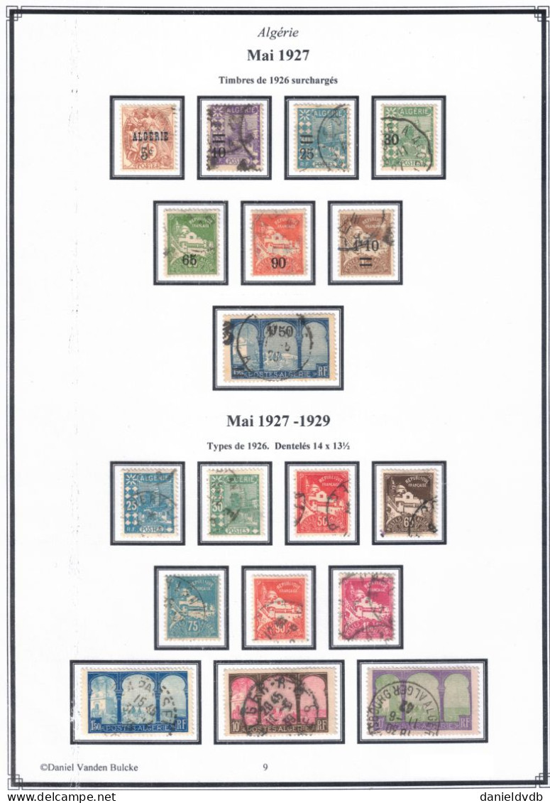 Algérie Collection Oblitérée Montée Sur Feuilles D'album: Poste Complet > 1939 (158A), à 80% > 1958 + Air, Taxe, Préos - Collections, Lots & Séries