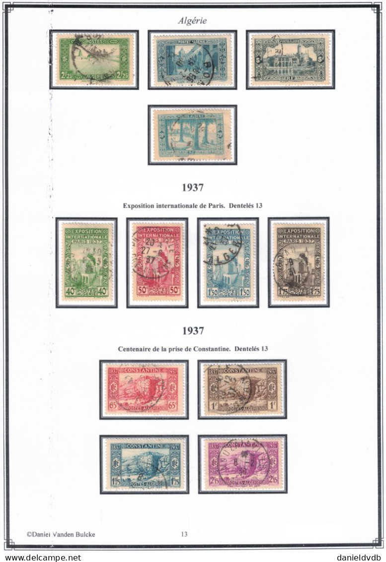 Algérie Belle Collection oblitérée sur feuilles d'album: Poste complète > 1939 (158A) et 80% > 1958 + P.Aér.