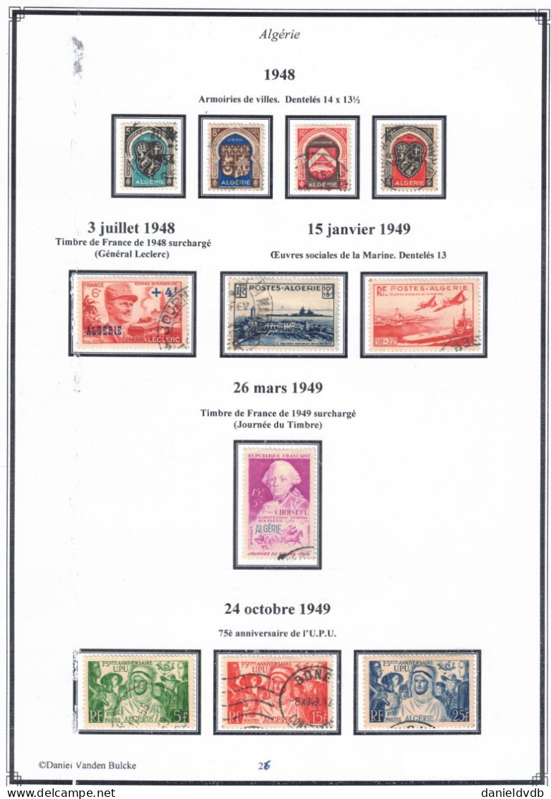 Algérie Collection oblitérée montée sur feuilles d'album: Poste complet > 1939 (158A), à 80% > 1958 + Air, taxe, préos