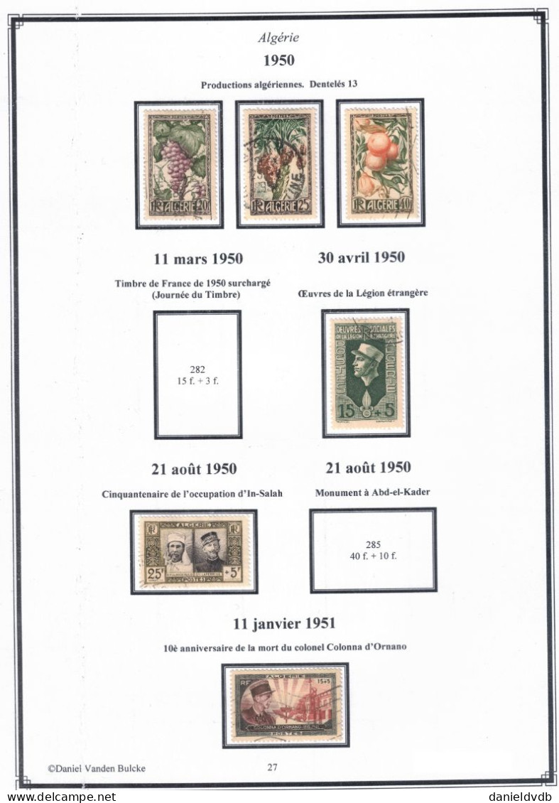 Algérie Collection oblitérée montée sur feuilles d'album: Poste complet > 1939 (158A), à 80% > 1958 + Air, taxe, préos