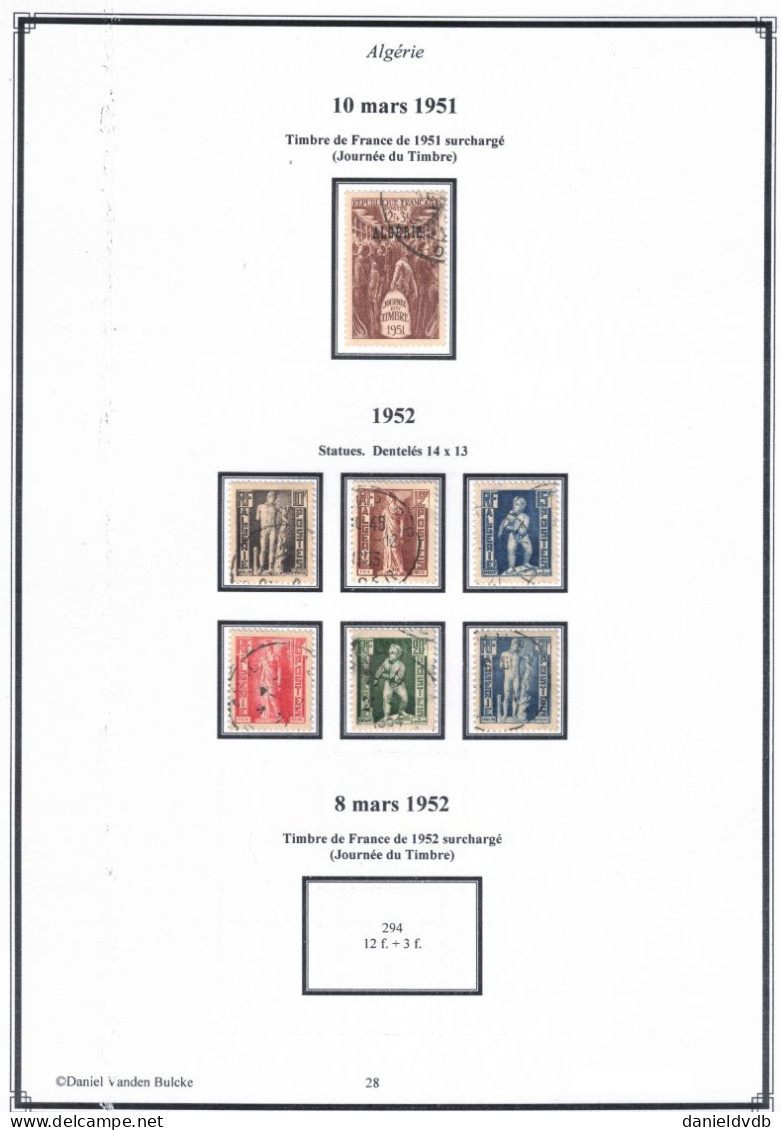 Algérie Belle Collection oblitérée sur feuilles d'album: Poste complète > 1939 (158A) et 80% > 1958 + P.Aér.