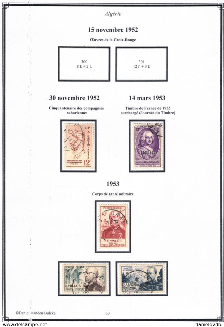 Algérie Collection oblitérée montée sur feuilles d'album: Poste complet > 1939 (158A), à 80% > 1958 + Air, taxe, préos