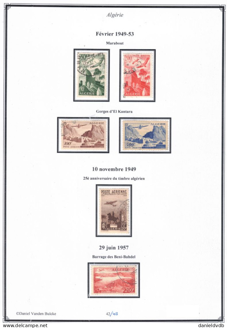 Algérie Collection oblitérée montée sur feuilles d'album: Poste complet > 1939 (158A), à 80% > 1958 + Air, taxe, préos