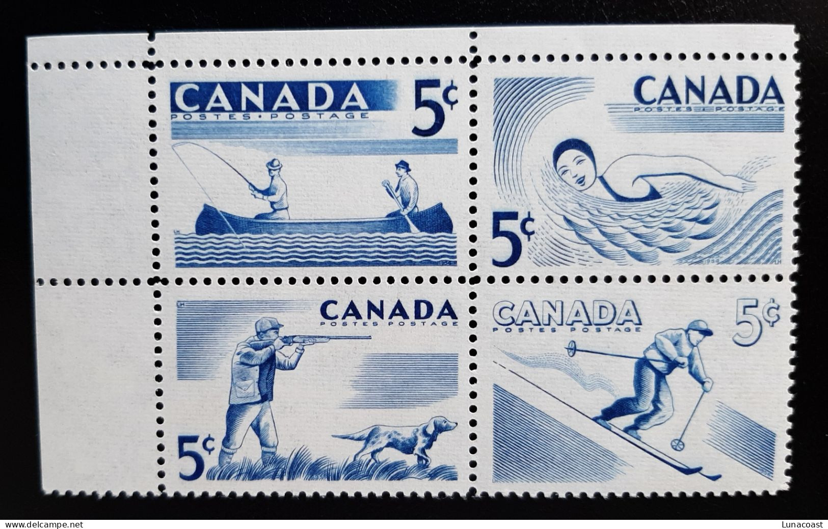 Canada 1957 MNH Sc 365**-368**  5c Recreation Sports - Ungebraucht