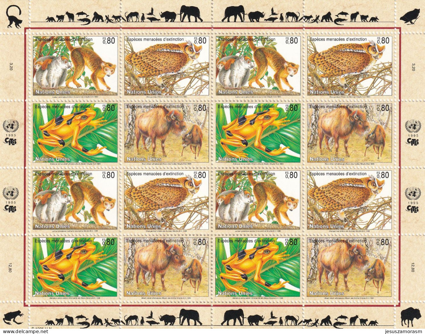 Naciones Unidas Ginebra Nº 283 Al 286 En Hoja De 4 Series - Unused Stamps