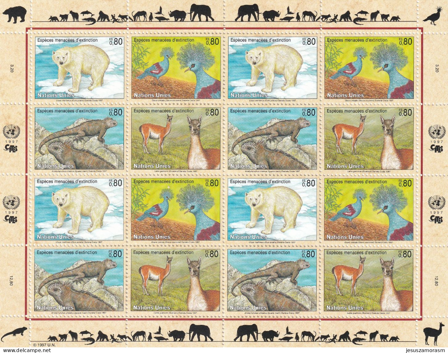 Naciones Unidas Ginebra Nº 325 Al 328 En Hoja De 4 Series - Unused Stamps