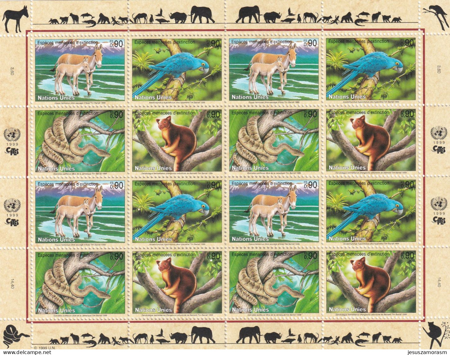 Naciones Unidas Ginebra Nº 389 Al 392 En Hoja De 4 Series - Unused Stamps