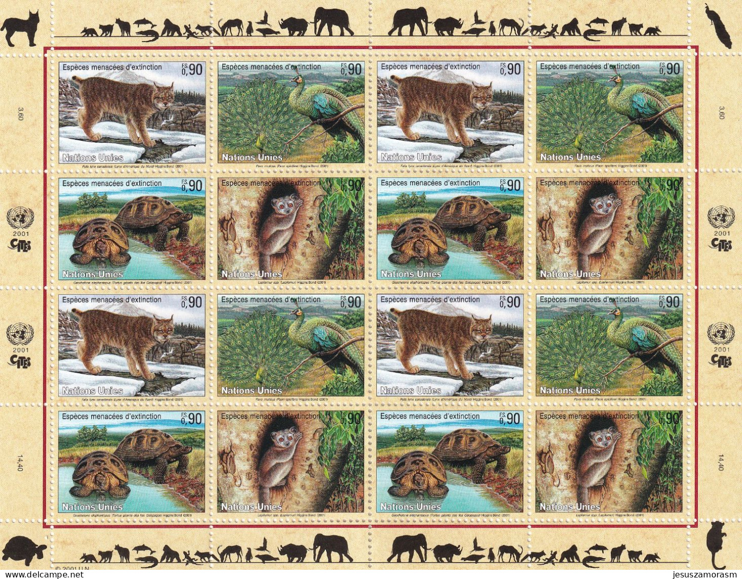 Naciones Unidas Ginebra Nº 424 Al 427 En Hoja De 4 Series - Unused Stamps