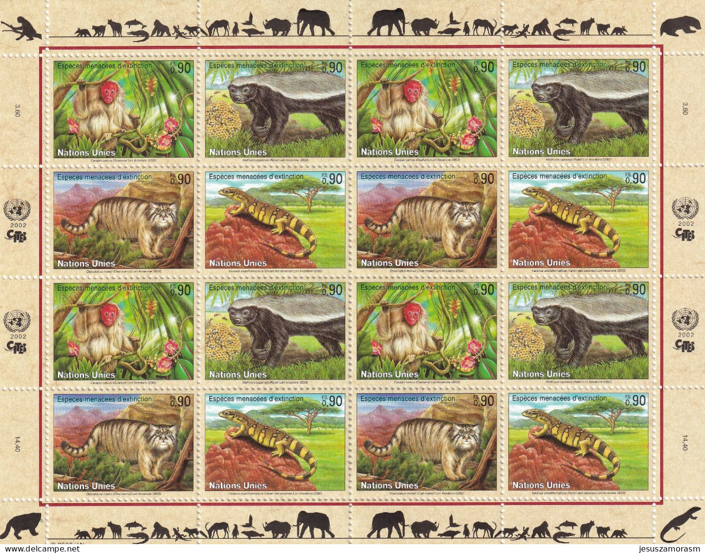 Naciones Unidas Ginebra Nº 447 Al 450 En Hoja De 4 Series - Unused Stamps