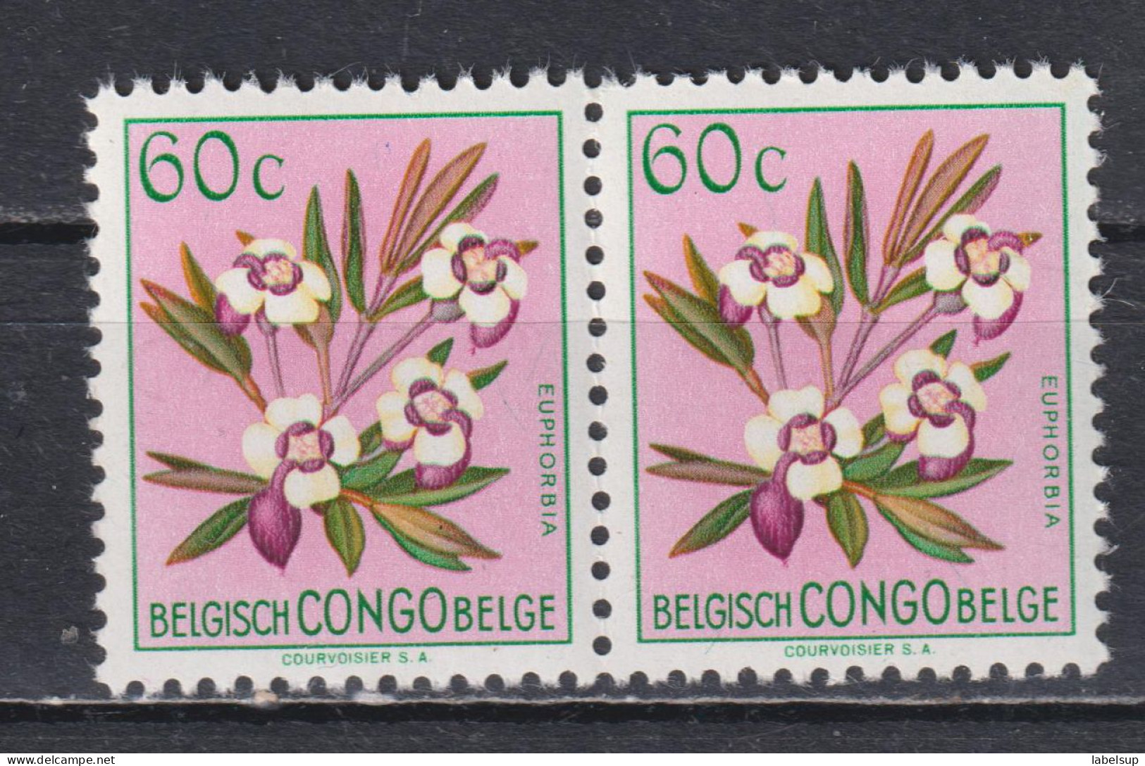 Paire De Timbres Neufs** Du Congo Belge De 1952 Fleurs MNH N° 308 - Nuovi