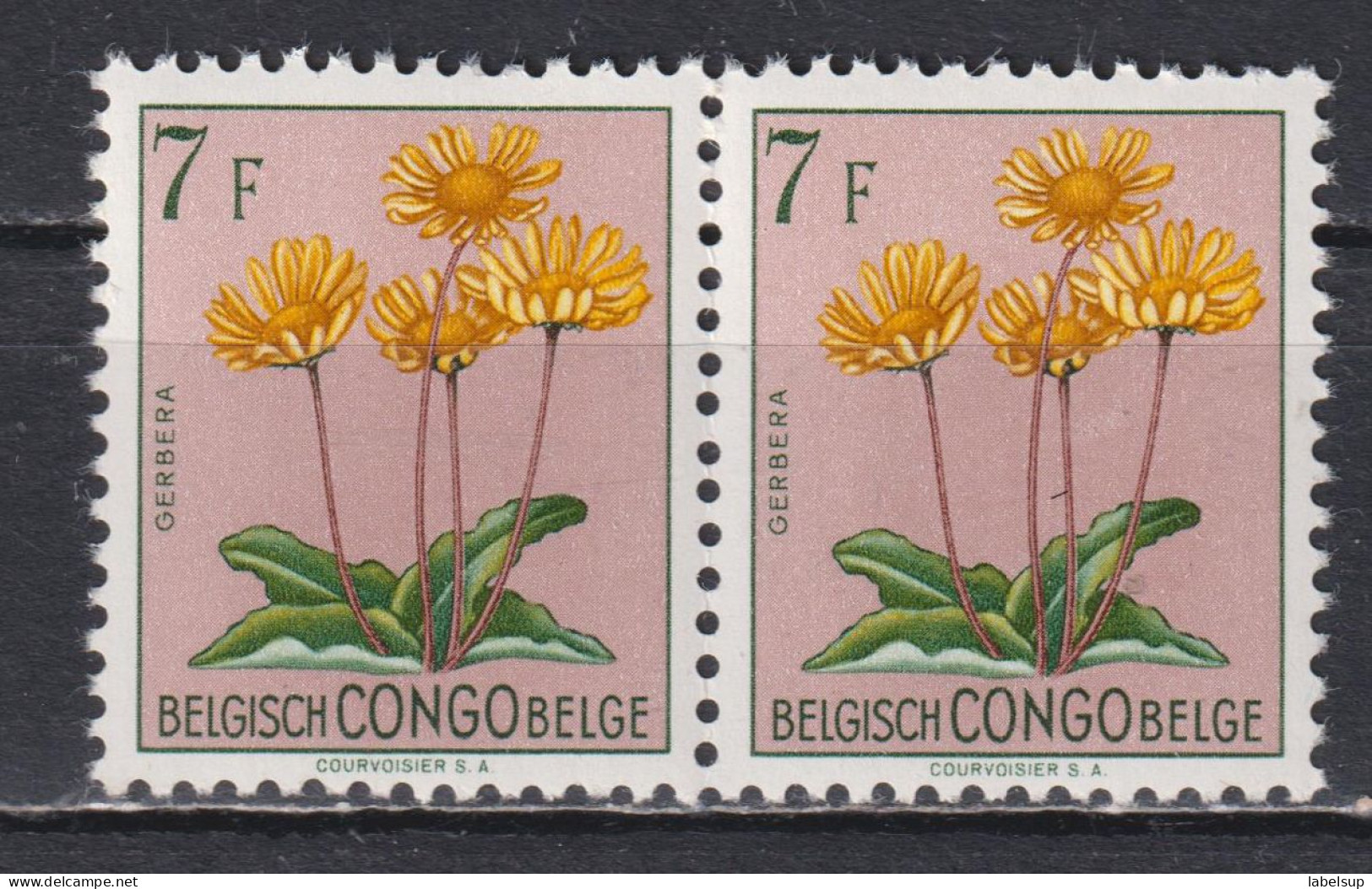 Paire De Timbres Neufs** Du Congo Belge De 1952 Fleurs MNH N° 318 - Ungebraucht