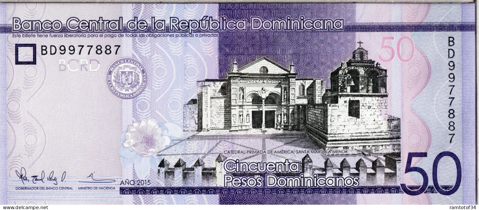 REPUBLIQUE DOMINICAINE - 50 Pesos 2015 - UNC - Dominikanische Rep.