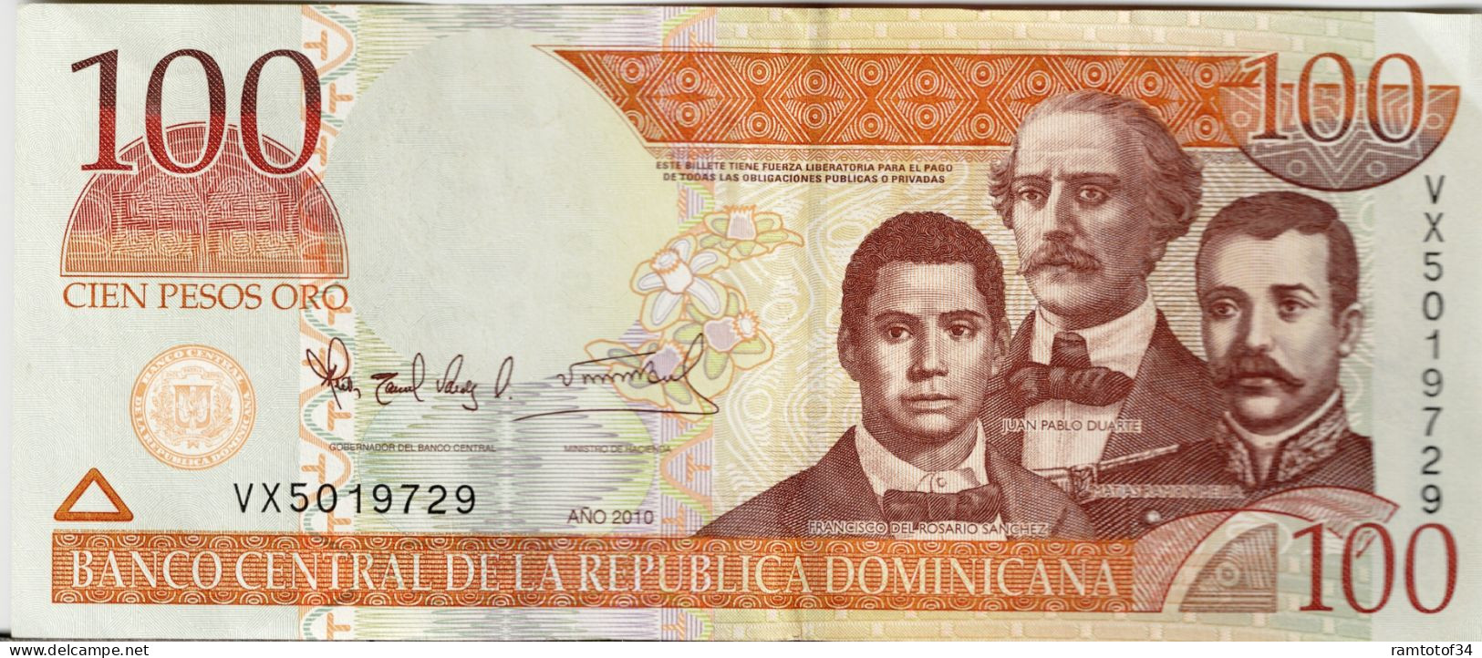 REPUBLIQUE DOMINICAINE - 100 Pesos Oro 2010 (VX5019729) - Dominicaanse Republiek