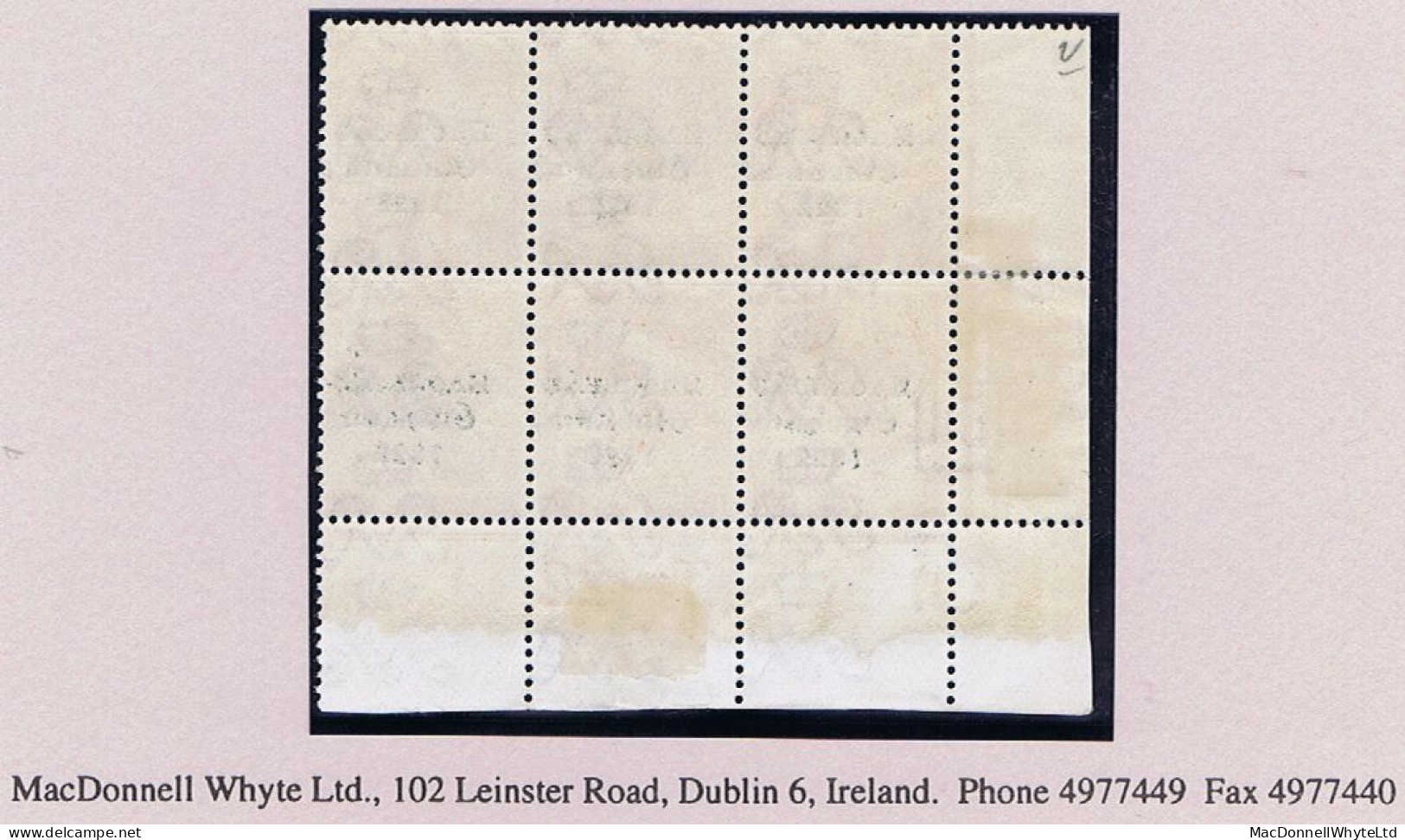 Ireland 1922-23 Thom Saorstát 3-line Overprint In Blue-black On 2d Orange, Corner Block Of 6 Control T22 Perf, Mint - Nuevos