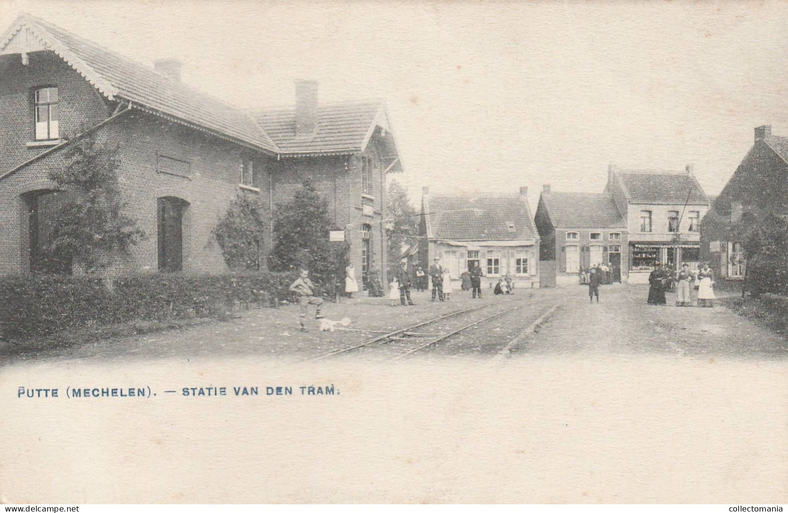 1 Oude Postkaart  Putte  Bij Mechelen  Statie Van Den Tram  1909 - Putte