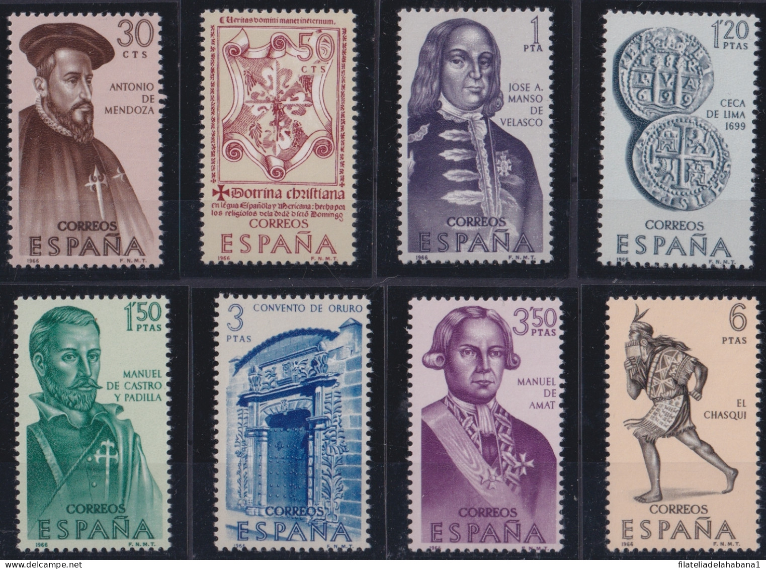 F-EX45188 SPAIN MNH 1966 CONQUEST & DISCOVERY OF AMERICA LIMA MINT PERU CHASQUI.  - Christophe Colomb
