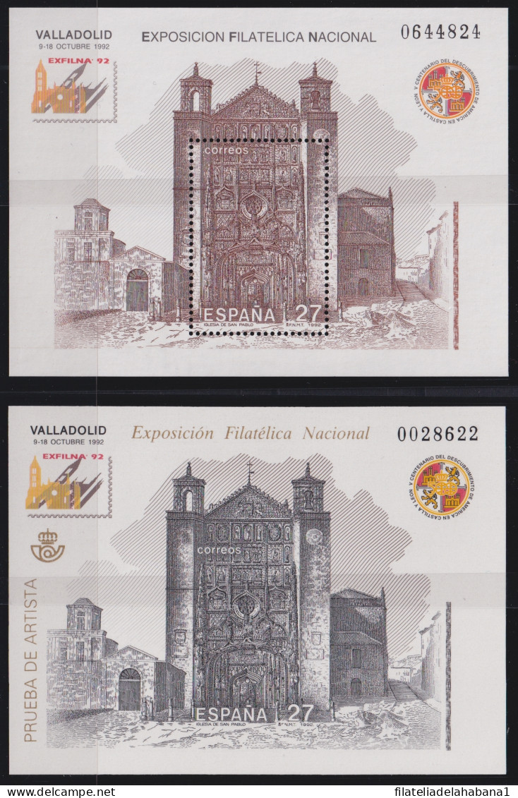F-EX45190 SPAIN MNH 1992 EXFILNA DISCOVERY ARTIST PROOF CHURCH ARCHITECTURE.  - Christophe Colomb