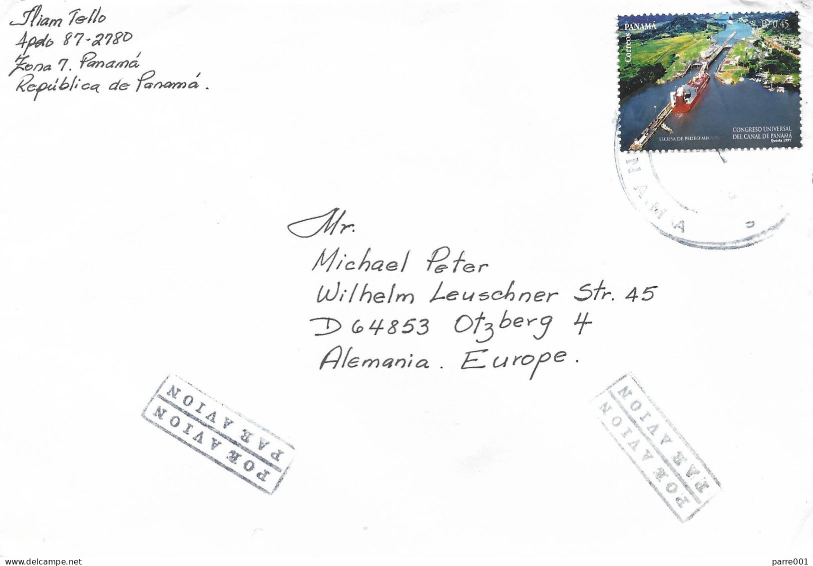 Panama 1997 Panama City Canal Locks Pedro Miguel World Conference Cover - Panama