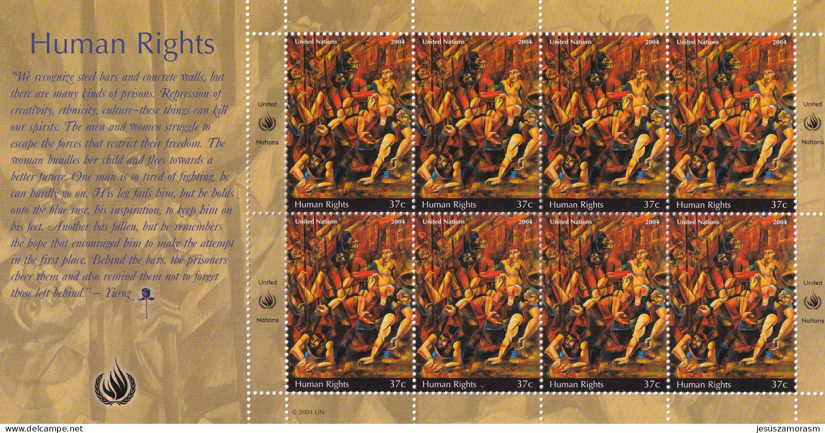 Naciones Unidas Nueva York Nº 949 Al 950 En Hoja De 8 Series - Unused Stamps