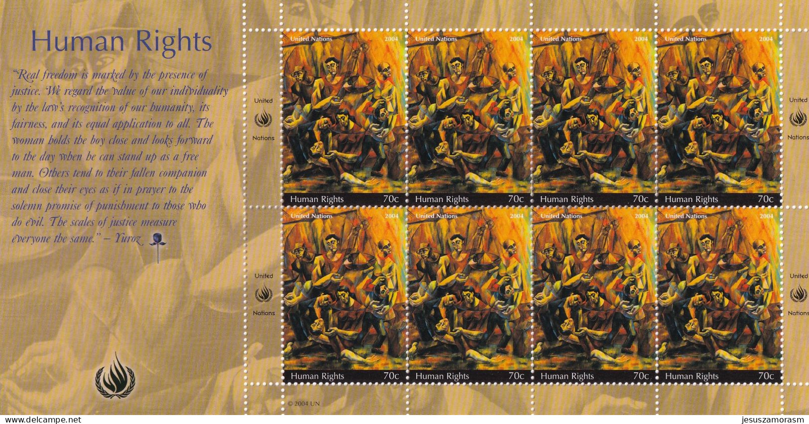 Naciones Unidas Nueva York Nº 949 Al 950 En Hoja De 8 Series - Unused Stamps