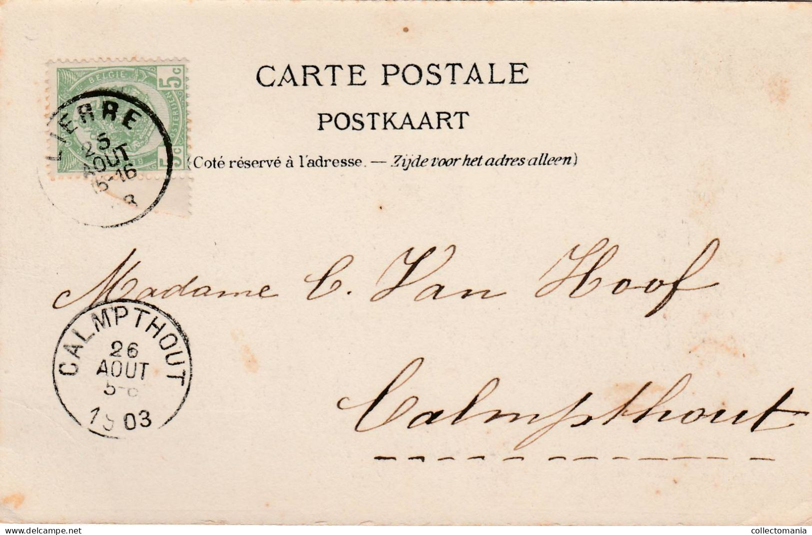 1 Oude Postkaart  Putte  Bij Mechelen   Mechelsebaan  1903   Uitgever Schrijvers - Putte