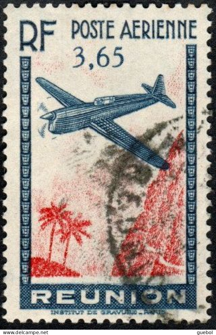 Réunion Obl. N° PA  2 - Avion Survolant L'île - Luchtpost