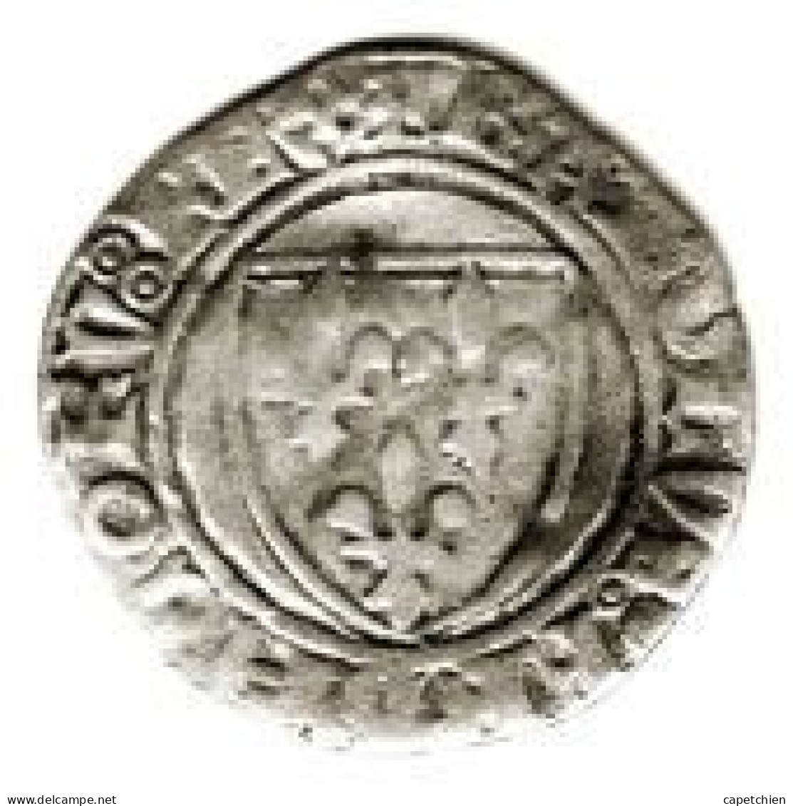 FRANCE / CHARLES VI / BLANC GUENAR / O RONDS ET POINTS CREUX / 2.49 G / 23 Mm41 - 1380-1422 Charles VI The Beloved