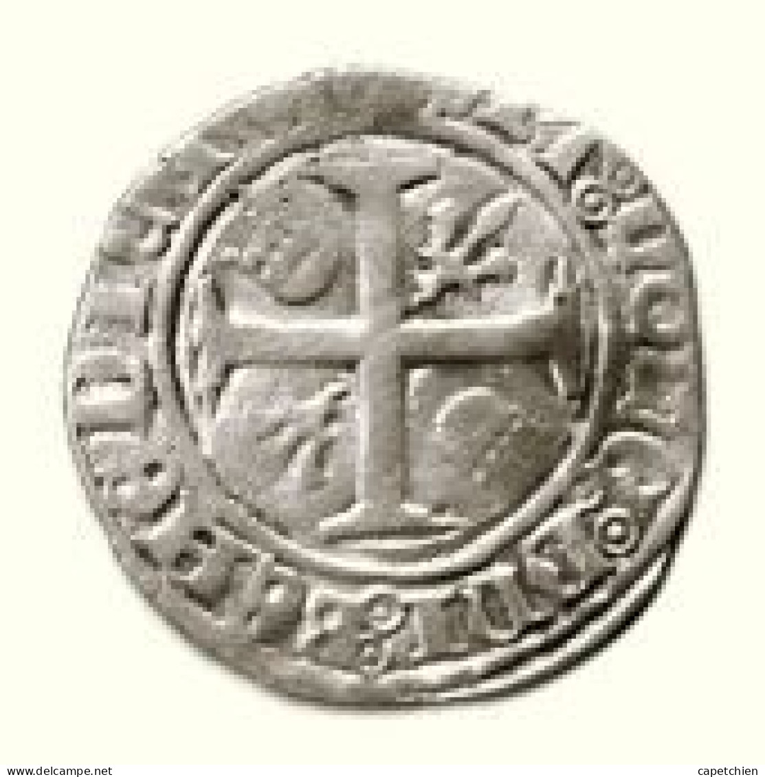 FRANCE / CHARLES VI / BLANC GUENAR / O RONDS ET POINTS CREUX / 2.49 G / 23 Mm41 - 1380-1422 Charles VI The Beloved