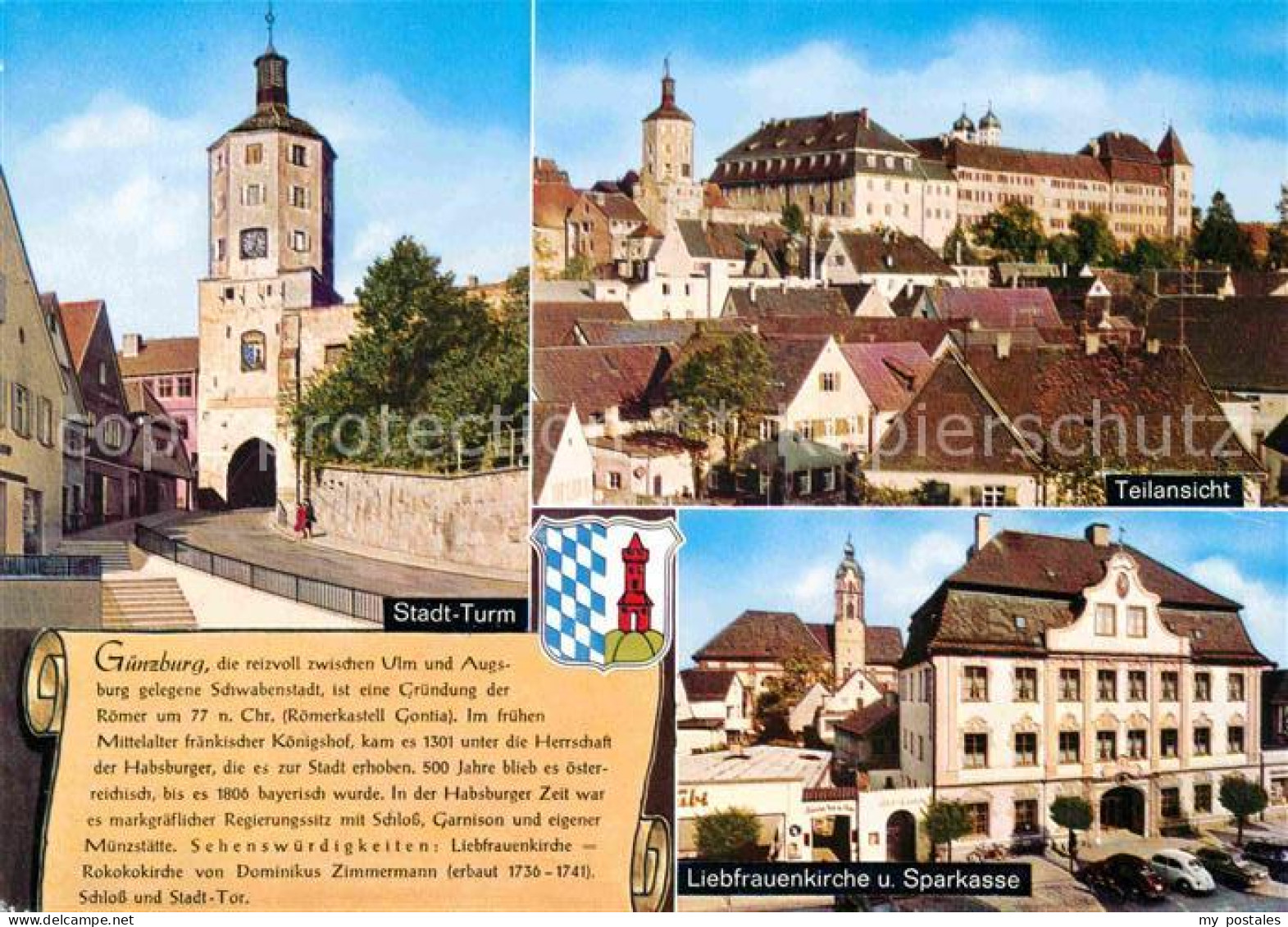 42726187 Guenzburg Stadtturm Sparkasse Liebfrauenkirche Stadtansicht Guenzburg - Guenzburg