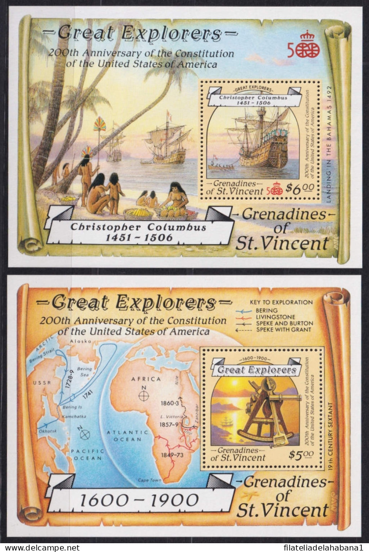 F-EX46962 GRENADINES ST VINCENT MNH 1988 DISCOVERY COLON COLUMBUS SHIP BARCOS.   - Christophe Colomb