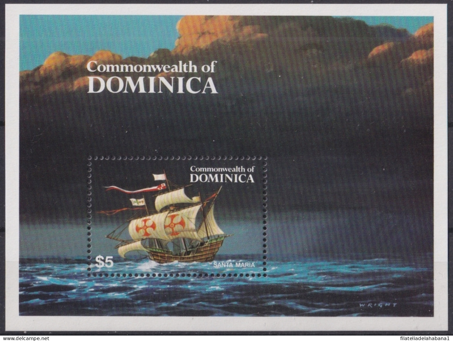 F-EX46965 DOMINICA MNH 1984 DISCOVERY COLUMBUS SHIP SANTA MARIA BARCO.  - Christophe Colomb