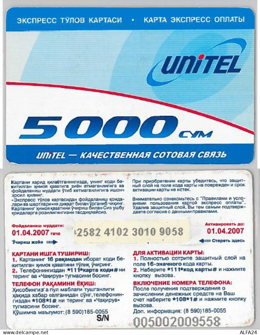 PREPAID PHONE CARD- UZBEKISTAN (E30.30.7 - Uzbekistán