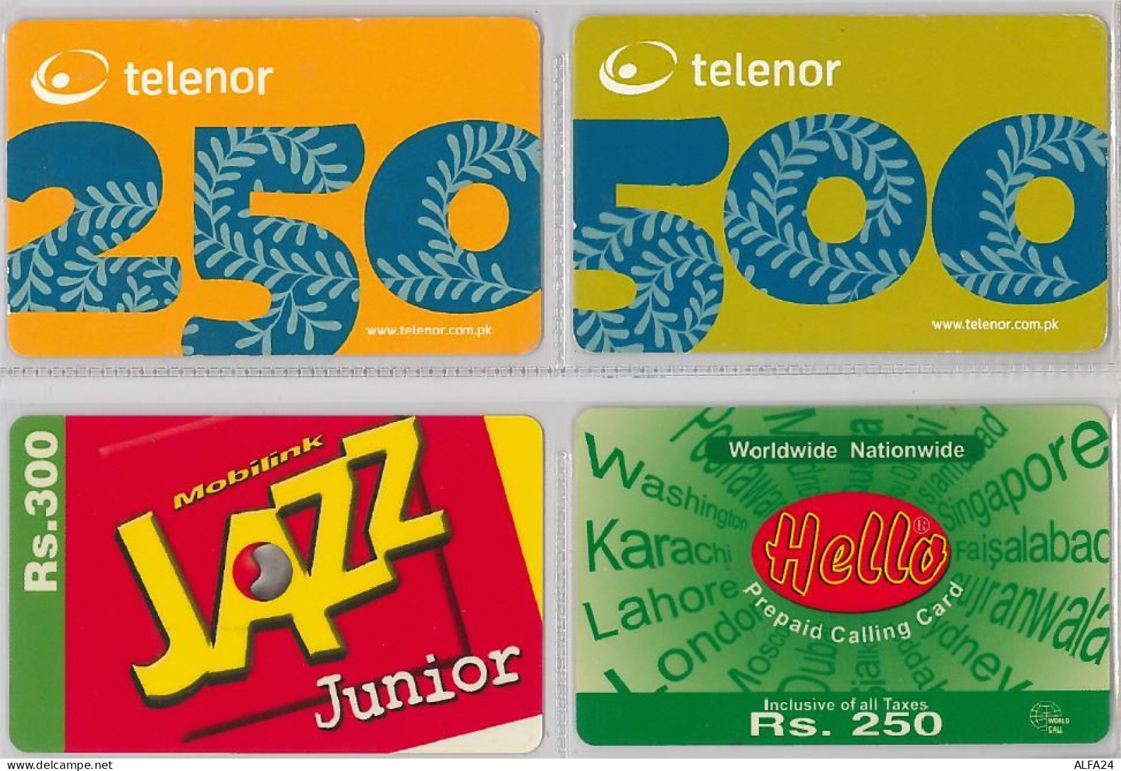 LOT 4 PREPAID PHONE CARD- PAKISTAN (E36.42.5 - Pakistán