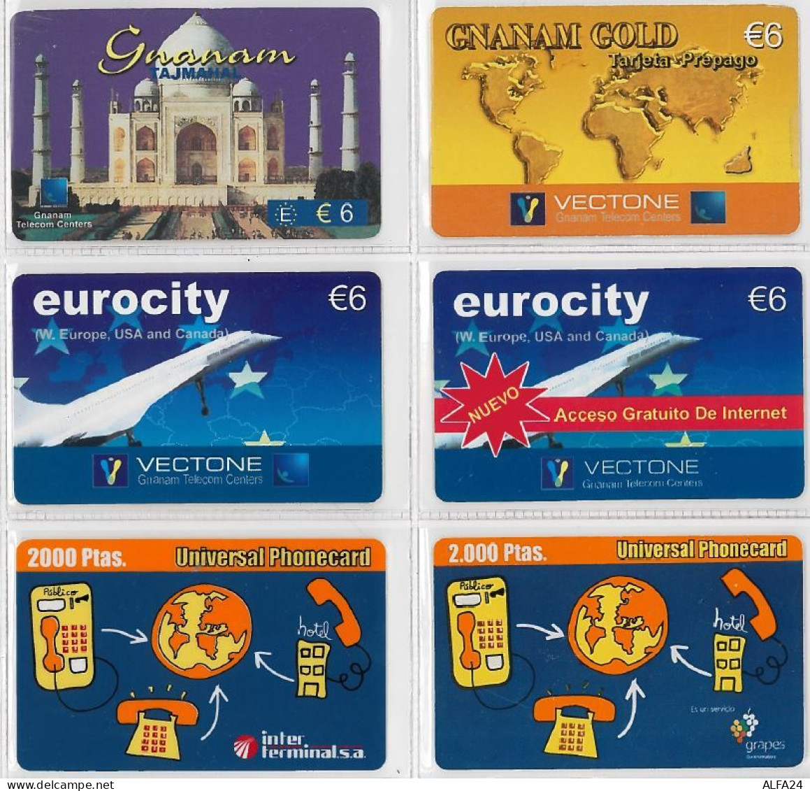 LOT 6 PREPAID PHONE CARD-SPAGNA (E35.34.1 - Other & Unclassified