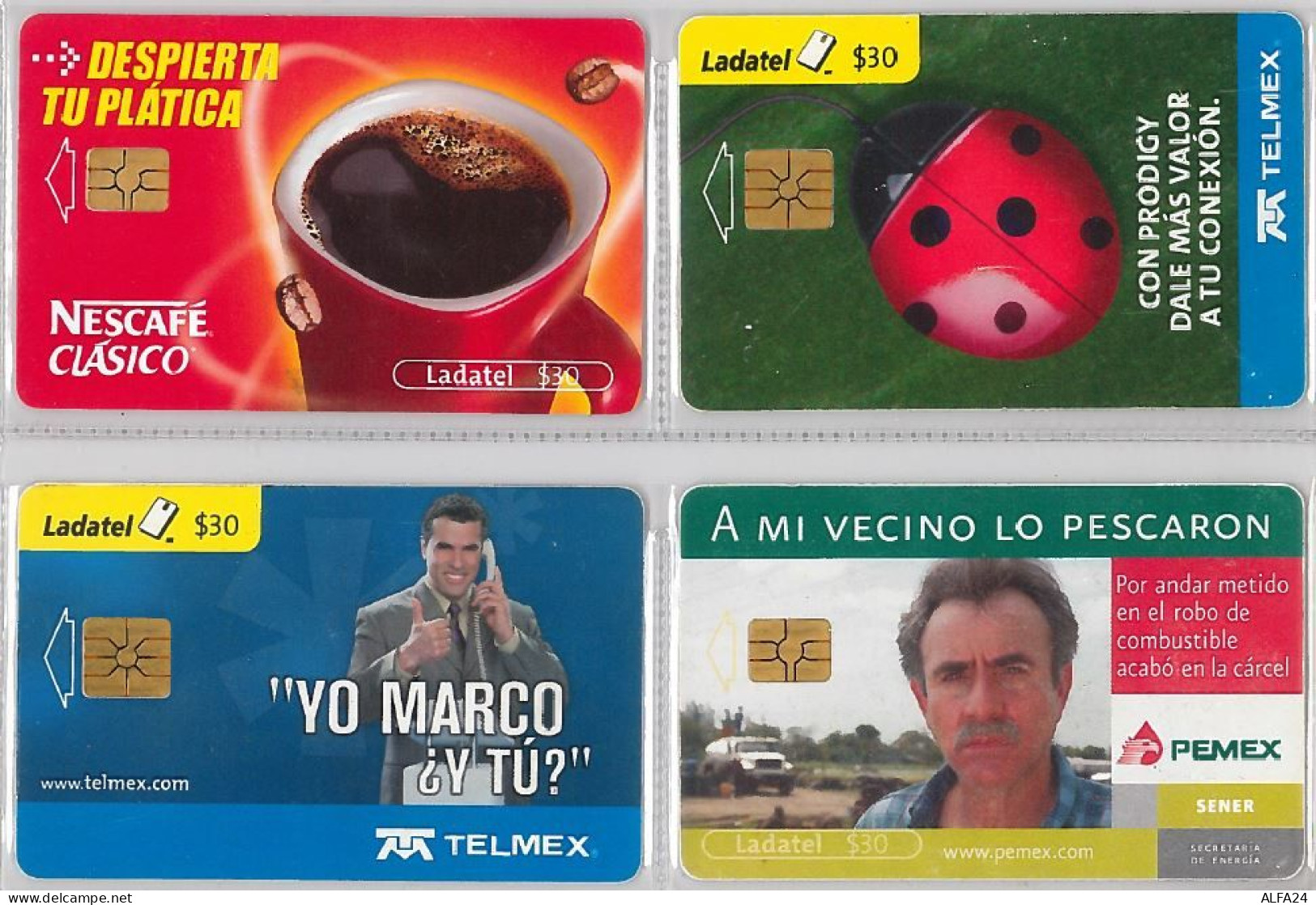 LOT 4 PHONE CARD- MESSICO (E33.44.5 - Mexique