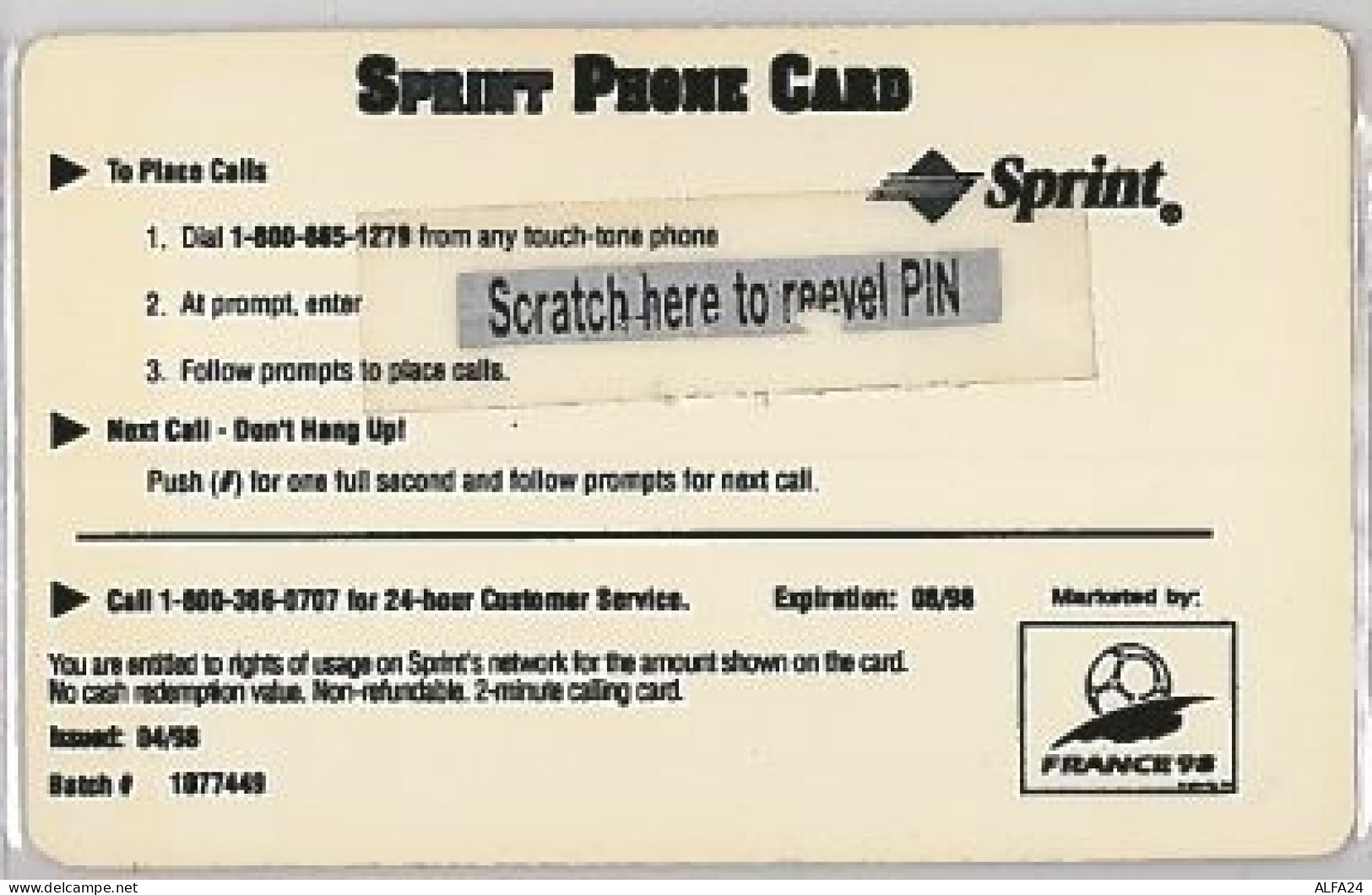 PREPAID PHONE CARD -SPRINT-STATI UNITI (E41.39.6 - Sprint